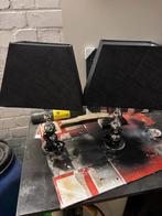 2x set Tafellampen Wit/Zwart met Chromen Poot, Huis en Inrichting, Lampen | Tafellampen, Gebruikt, Ophalen of Verzenden, Metaal