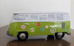 Volkswagen busje, groen Hippie, flower power, peace teken, Hobby en Vrije tijd, Modelauto's | Overige schalen, Gebruikt, Auto