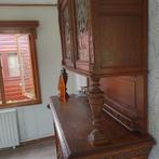 Antieke kast met glas in lood ..., Ophalen of Verzenden