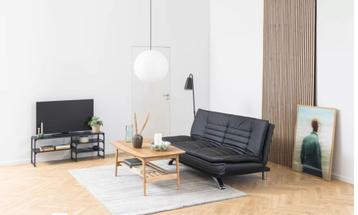 Slaapbank Oliver – PU-leder, Zwart – Stijlvol & Praktisch! beschikbaar voor biedingen
