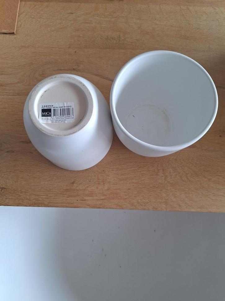 Bloempot 2 stuks Merk Mica, serie Tusca, Tuin en Terras, Bloempotten, Gebruikt, Aardewerk, Binnen, Minder dan 40 cm, Minder dan 25 cm