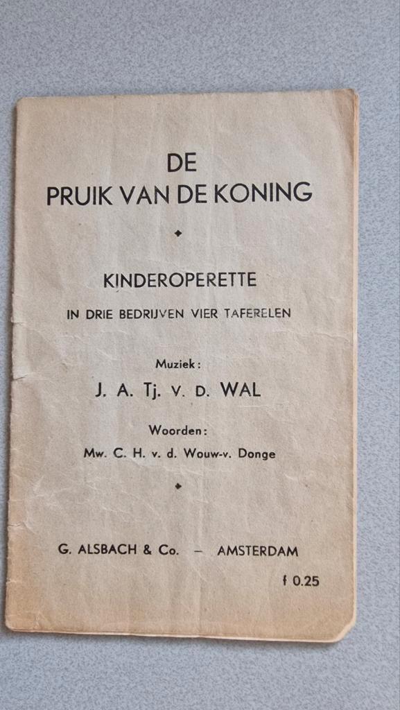 Vintage / antiek boekje ‘de pruik van de koning’, Antiek en Kunst, Antiek | Boeken en Bijbels, Ophalen of Verzenden