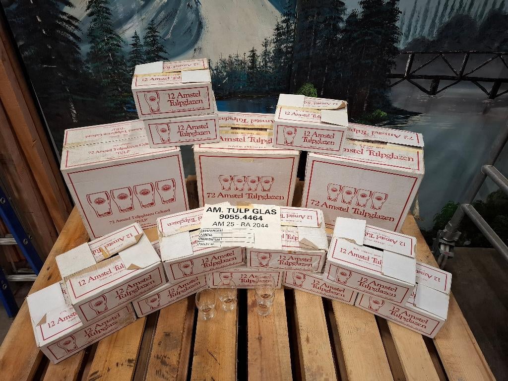 amstel bier tulp glazen 20 cl, Verzamelen, Glas en Borrelglaasjes, Gebruikt, Bierglas, Ophalen