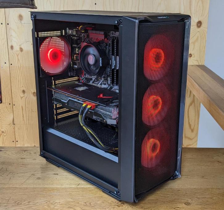 Game PC Ryzen 5 2600 - RX 5700 XT - 16GB - 1TB M.2 SSD, Computers en Software, Desktop Pc's, Refurbished, 4 Ghz of meer, SSD, 16 GB