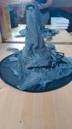 Griezelige Halloween Heksenhoed - zwart grijs, Maat 38/40 (M), Ophalen of Verzenden, Zo goed als nieuw, Halloween