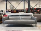 Leolux Patachou bank 3 zits Grijs leer stof Design, Driepersoons, Leer, Ophalen of Verzenden, Rechte bank