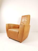 Leren fauteuil | cognac leer Label Longa G. vd Berg, Gebruikt, ., Leer, Ophalen of Verzenden