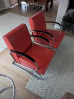Gispen407– Rode Design Buisframe Stoel – Sledeframe, Huis en Inrichting, Fauteuils, Ophalen, Design, Leer, Zo goed als nieuw