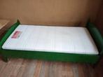 retro vintage groen glanzend kinderbed 150 x 74, Ophalen, Gebruikt, 70 tot 85 cm, 140 tot 160 cm