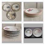 Brocante ontbijt- dessertbordjes / diepe- en dinerborden, Antiek en Kunst, Ophalen of Verzenden