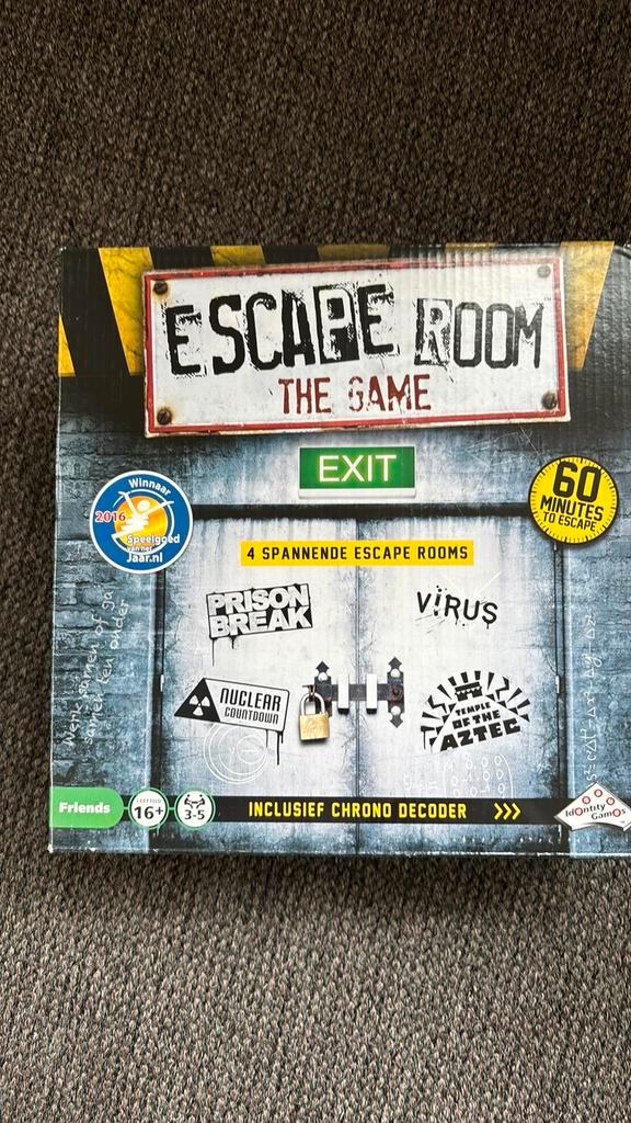 Escape room the game, Hobby en Vrije tijd, Gezelschapsspellen | Kaartspellen, Zo goed als nieuw, Drie of vier spelers, Ophalen