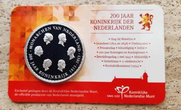 Coincard - 1813-2013 monarchen van Nederland beschikbaar voor biedingen