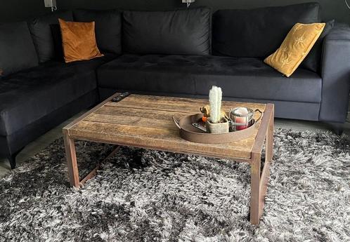 Salontafel Wagonhout - Industrieel Design custom made, Huis en Inrichting, Tafels | Salontafels, Gebruikt, Minder dan 50 cm, 50 tot 100 cm