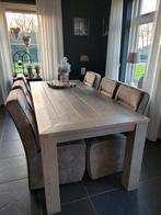 Tafel met 6 stoelen, Huis en Inrichting, Tafels | Eettafels, Ophalen, Rechthoekig, 200 cm of meer, 50 tot 100 cm