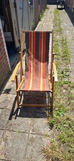 Vintage Strandstoelen Set van 2, Huis en Inrichting, Stoelen, Ophalen, Hout, Gebruikt, Twee