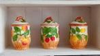 L. DAKE & ZN Vintage mini voorraadpotjes in fruitdesin, Ophalen, Gebruikt, Keramiek, Overige stijlen