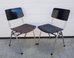 Laatste 14 schoolstoelen vintage cafe stoelen hout metaal, Ophalen of Verzenden, Zo goed als nieuw