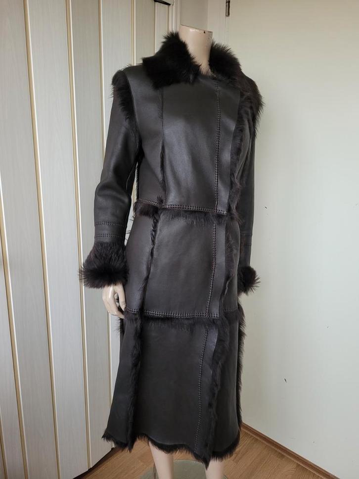 Segnaro lams leren lammy coat lang bruin maat 36/38, Kleding | Dames, Jassen | Winter, Zo goed als nieuw, Maat 36 (S), Bruin, Ophalen of Verzenden