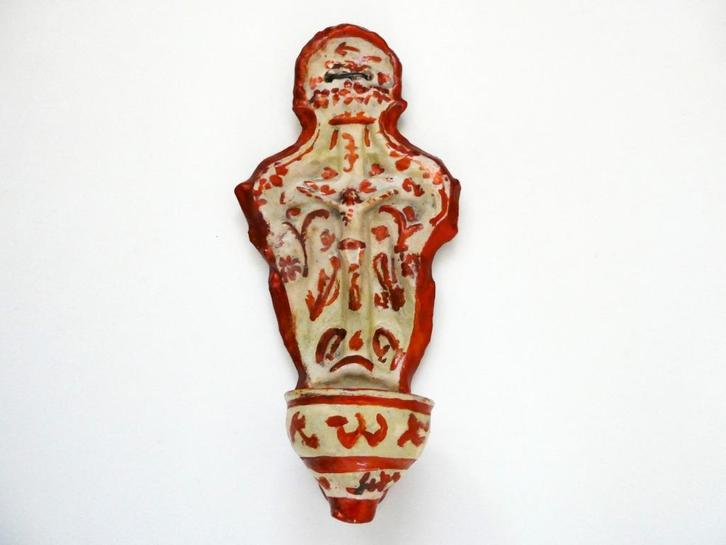 Spaans Manises wijwaterbakje ca. 1700 - 1750 lusterglazuur, Antiek en Kunst, Antiek | Religie, Ophalen of Verzenden