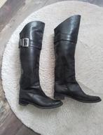Zwarte Leren Knielaarzen, Kleding | Dames, Hoge laarzen, Zwart, Ophalen of Verzenden, Gedragen