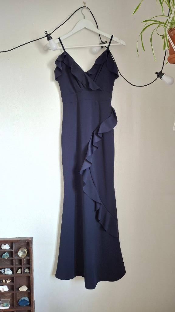 Gala Jurk WalG Petite - Maat 34 - Navy Blue, Kleding | Dames, Jurken, Zo goed als nieuw, Maat 34 (XS) of kleiner, Blauw, Onder de knie