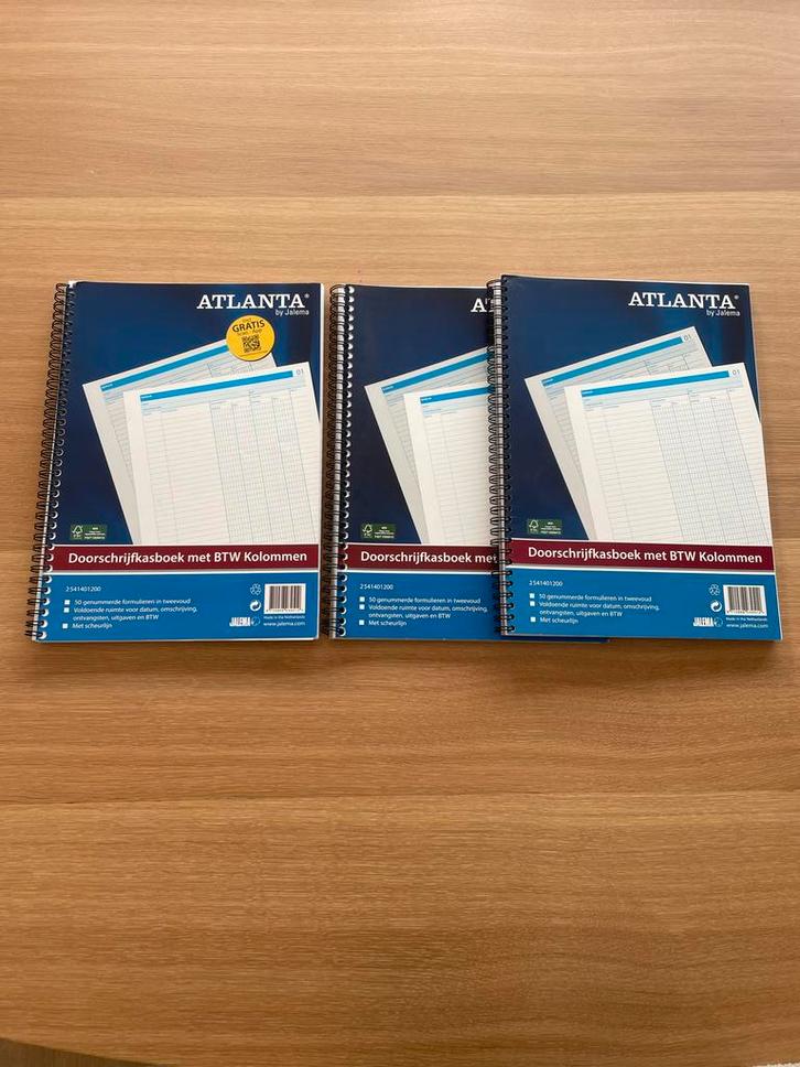 Atlanta Doorschrijfkasboek met BTW Kolommen - 3 stuks, Antiek en Kunst, Antiek | Kantoor en Zakelijk, Ophalen of Verzenden