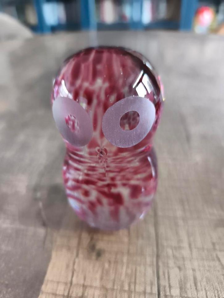 Glazen Uil Beeldje - Wedgwood/Iittala Stijl, Antiek en Kunst, Antiek | Glas en Kristal, Ophalen of Verzenden