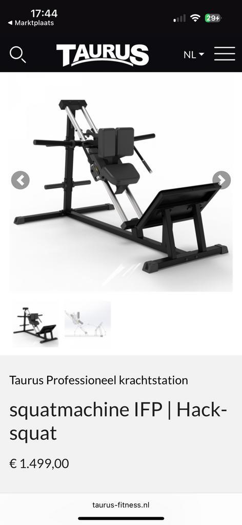 Taurus squat machine IFP hack squat, Sport en Fitness, Fitnessmaterialen, Zo goed als nieuw, Overige typen, Ophalen of Verzenden
