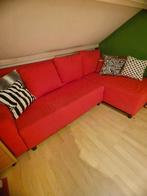 Slaapbank rood, Huis en Inrichting, Ophalen, Gebruikt, Tweepersoons, 140 cm