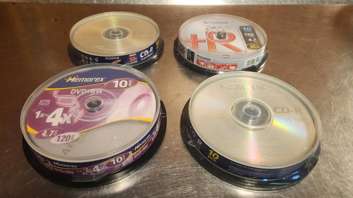 CD/DVD/Blu-ray Schijven - Diverse merken en types, Computers en Software, Beschrijfbare discs, Gebruikt, Cd, Herschrijfbaar, Op spindel