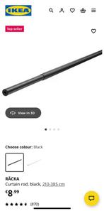 Ikea Räcka gordijnroede 210-385 cm, Ophalen, Nieuw