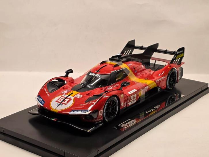 Burago Ferrari 499P winnaar 24h Le Mans 2023 1:18, Hobby en Vrije tijd, Modelauto's | 1:18, Nieuw, Auto, Bburago, Ophalen of Verzenden