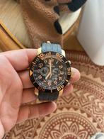 TW Steel horloge, Leer, Staal, Zo goed als nieuw, Ophalen