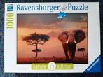 Ravensburger  - Olifant in Masai Mara - 1000 stukjes, Ophalen of Verzenden, 500 t/m 1500 stukjes, Zo goed als nieuw, Legpuzzel