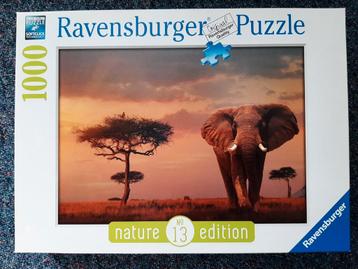 Ravensburger  - Olifant in Masai Mara - 1000 stukjes beschikbaar voor biedingen
