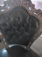 Twee barok stoelen voor restauratie, Huis en Inrichting, Stoelen, Gebruikt, Zwart, Ophalen of Verzenden, Leer