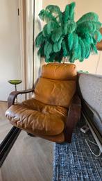 Gratis Leren Draaifauteuil - Alkmaar, Huis en Inrichting, Fauteuils, Ophalen, Gebruikt, 100 tot 125 cm, Hout