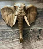 Olifantenkop van hout, Ophalen of Verzenden