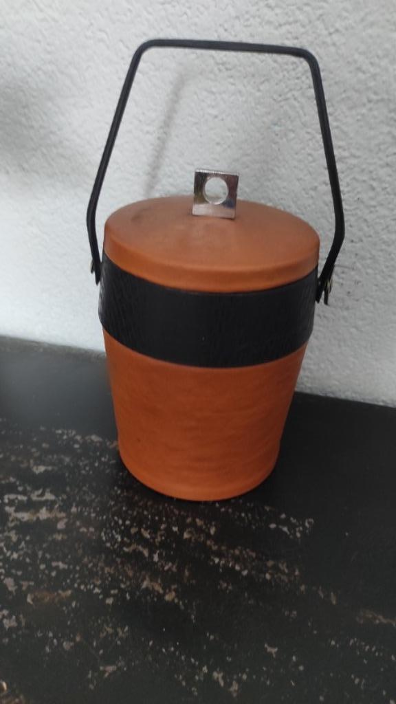 Vintage ijsemmer bruin zwart, Huis en Inrichting, Keuken | Keukenbenodigdheden, Gebruikt, Ophalen of Verzenden