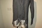 Repeat vest merino wol franje afwerking rond lopend 42, Kleding | Dames, Repeat, Verzenden, Maat 46/48 (XL) of groter, Grijs