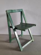 vintage design groene Trieste klapstoel ontwerp Aldo Jacober, Huis en Inrichting, Stoelen, Ophalen, Twee, Overige kleuren, Hout