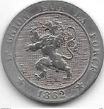 belguim 5 centimes 1862 french vf, Postzegels en Munten, Munten | België, Verzenden, Losse munt