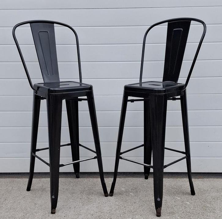 8 x barkrukken metaal zwart tolix bar krukken barstoelen, Huis en Inrichting, Barkrukken, Zo goed als nieuw, 60 tot 90 cm, Metaal