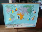 Schoolkaart topografie wandkaart wereldkaart, Antiek en Kunst, Antiek | Schoolplaten, Ophalen of Verzenden, Aardrijkskunde