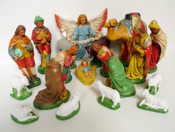 Grote oude gipsen kerstgroep gemerkt St Jos Venlo jaren 60 beschikbaar voor biedingen