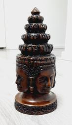 houten vier gezicht boeddhabeeldje, Antiek en Kunst, Ophalen