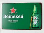 Heineken Wandbord  Metaal 30 bij 20, Verzamelen, Biermerken, Ophalen of Verzenden
