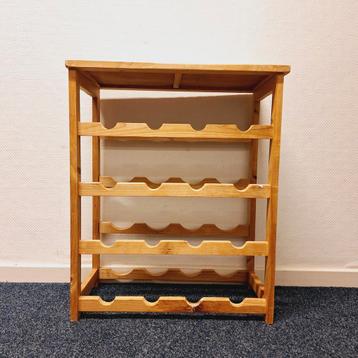 Houten Flessenrek/Wijnrek met Wit Blad beschikbaar voor biedingen