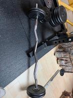 Curl stang met 2 halterstangen en gewichten, Sport en Fitness, Ophalen, Gebruikt, Overige typen