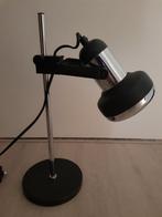 60er jaren bureaulamp Chroom / zwart, Ophalen of Verzenden, Zo goed als nieuw, 60er jaren vintage, Minder dan 50 cm